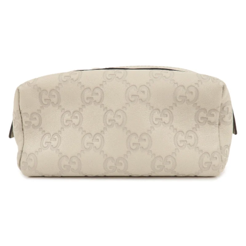 Gucci backpacks for women with a sleek silhouetteGUCCI Guccissima Leather Pouch Cosmetic Pouch Ivory 153228