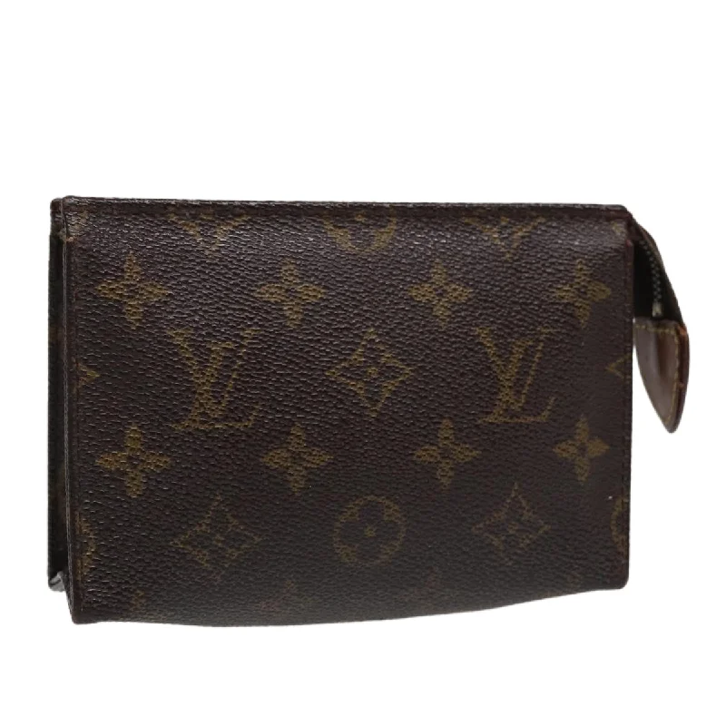 Small - sized Louis Vuitton Pochette Metis bags for a compact carryLOUIS VUITTON Monogram Poche Toilette 15 Pouch M47546 LV Auth ar12483