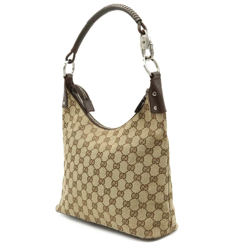 Ladies Gucci handbags with a detachable coin purse insideGUCCI GG Canvas Shoulder Bag Leather Beige Dark Brown 115003