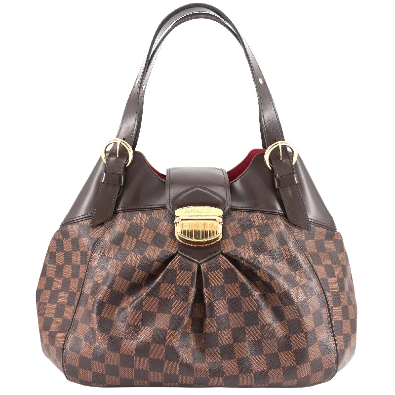 Ladies Louis Vuitton shoulder bags with a tassel decoration for charmSistina GM Damier Ebene Canvas Bag