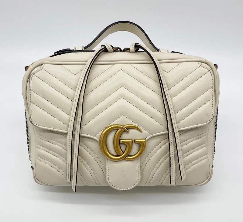 Medium - sized Women Gucci handbags for everyday useGucci GG Marmont Matelasse Top Handle Flap Bag