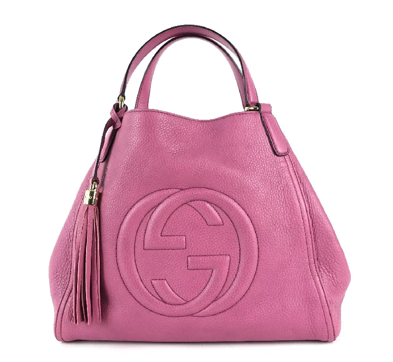 Women Gucci crossbody bags with a woven leather strapSoho Calf Leather Tassel Bag