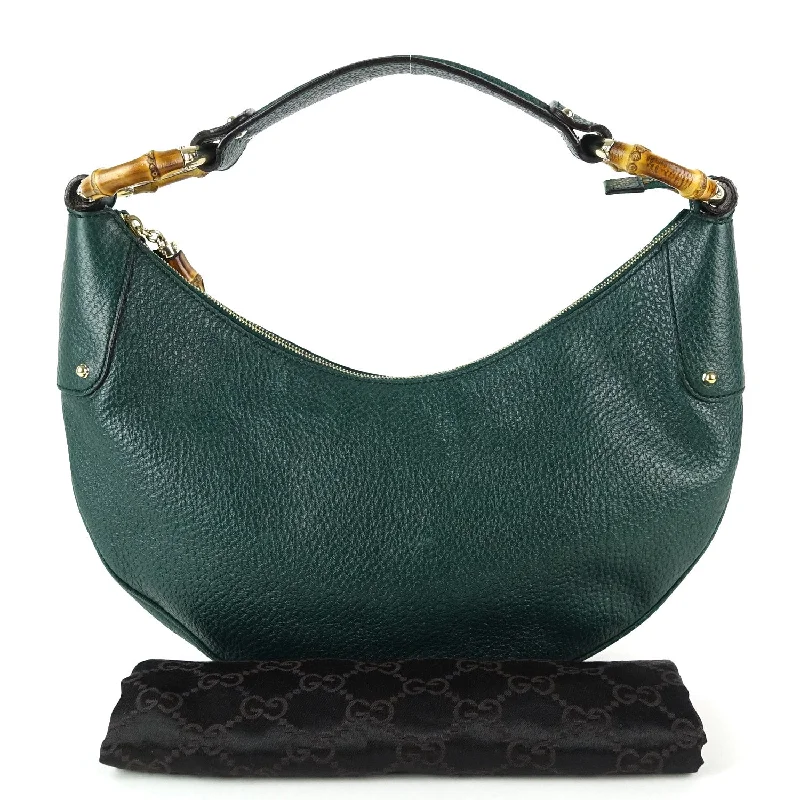 Gucci backpacks for women with a multi - pocket designLeather Bamboo Ring Hobo Bag