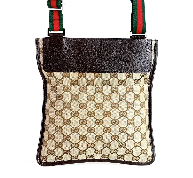 Women Gucci crossbody bags with a woven leather strapMonogram Canvas Messenger Bag