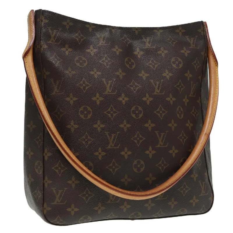 Ladies Louis Vuitton shoulder bags with a magnetic - closure flap for easeLOUIS VUITTON Monogram Looping GM Shoulder Bag M51145 LV Auth 87586