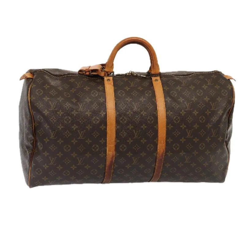 Louis Vuitton bags with a detachable mobile phone holder for convenienceLOUIS VUITTON Monogram Keepall 60 Boston Bag M41422 LV Auth 86740