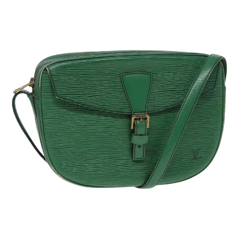 Louis Vuitton handbags with a patent - leather finish for a shiny lookLOUIS VUITTON Epi Jeune Fille MM Shoulder Bag Green M52154 LV Auth 86819