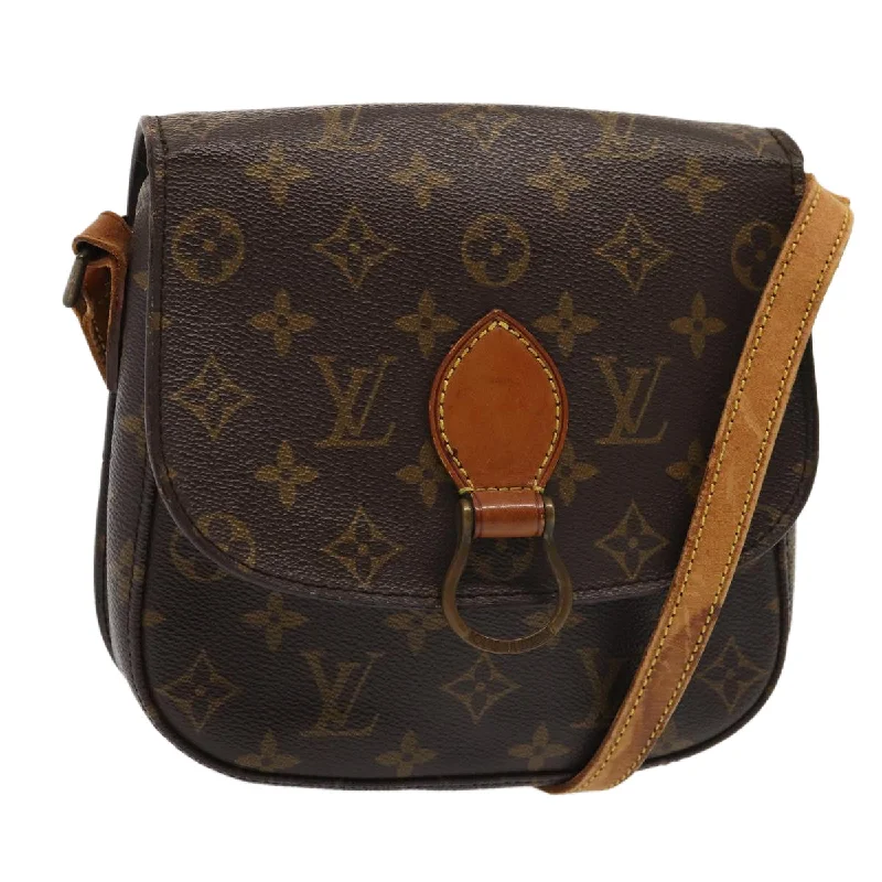 Louis Vuitton tote bags with a printed LV logo on the front for brand visibilityLOUIS VUITTON Monogram Saint Cloud MM Shoulder Bag M51243 LV Auth 87193