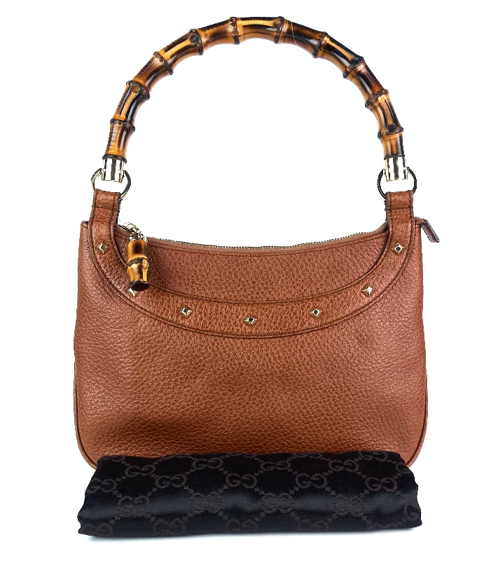 Gucci tote bags for women with a water - resistant coatingJackie Pebbled Leather Bamboo Handle Bag