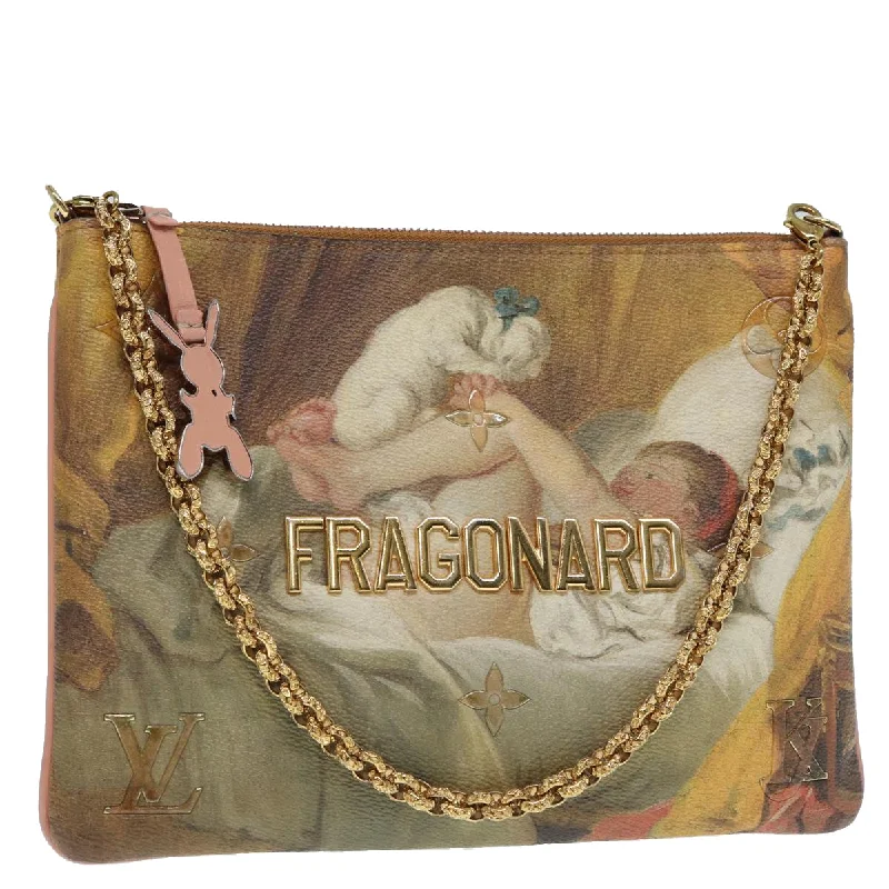 Ladies Louis Vuitton Petite Malle bags in a pastel color for a soft lookLOUIS VUITTON Masters Collection Pochette Plat Fragonard Bag M64702 Auth 87608A