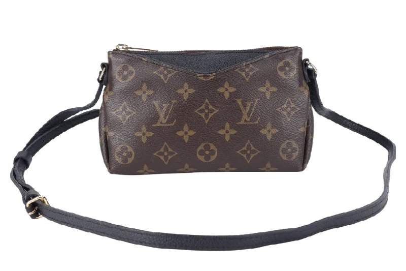 Louis Vuitton Twist bags with the iconic LV - turnlock closureLOUIS VUITTON PALLAS CLUTCH BB (M41639) MONOGRAM CANVAS WITH BLACK LEATHER GOLD HARDWARE NO DUST COVER