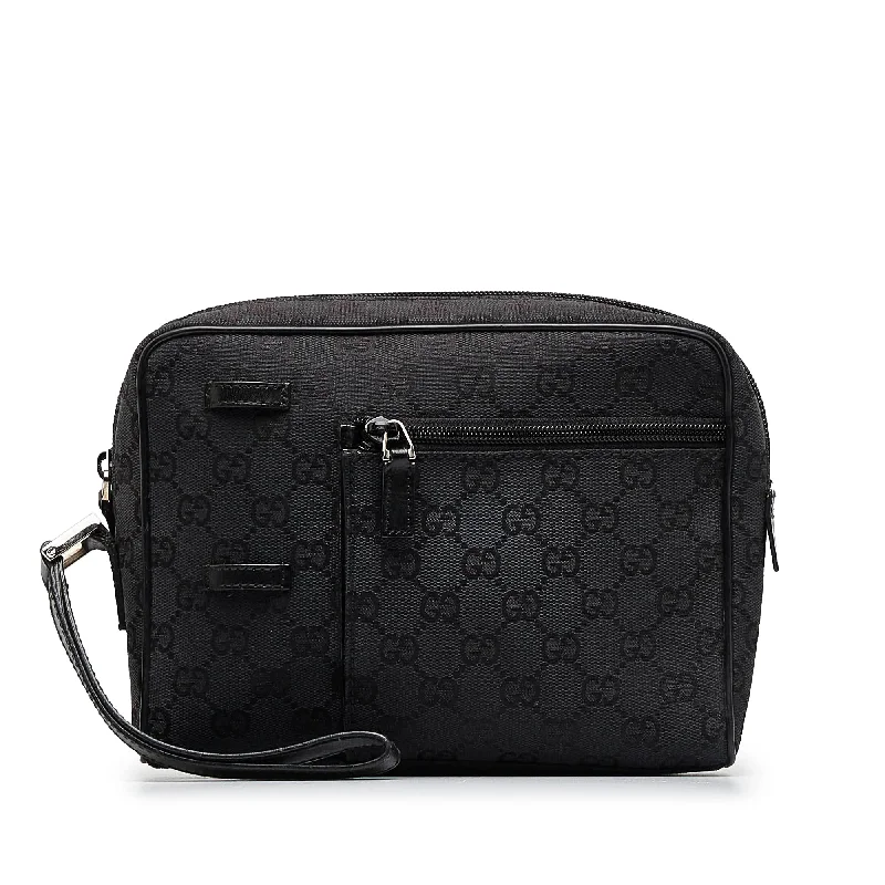 Women Gucci bags with a zippered interior pocketGucci Clutch Black GG Canvas