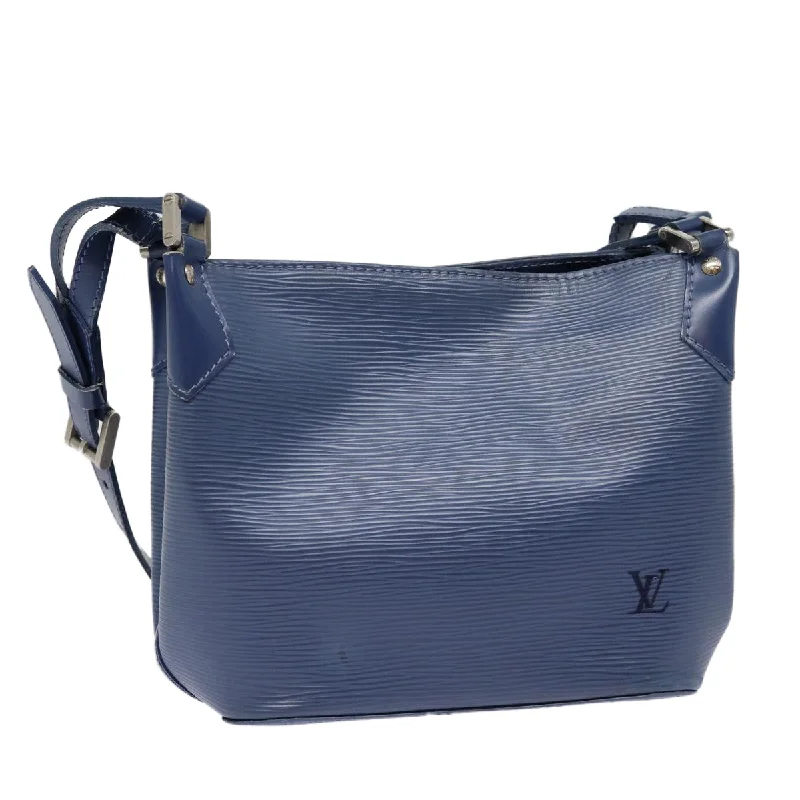 Louis Vuitton bags with a detachable mirror inside for on - the - go touch - upsLOUIS VUITTON Epi Mandala PM Shoulder Bag Blue Myrtille M5893G LV Auth 84346