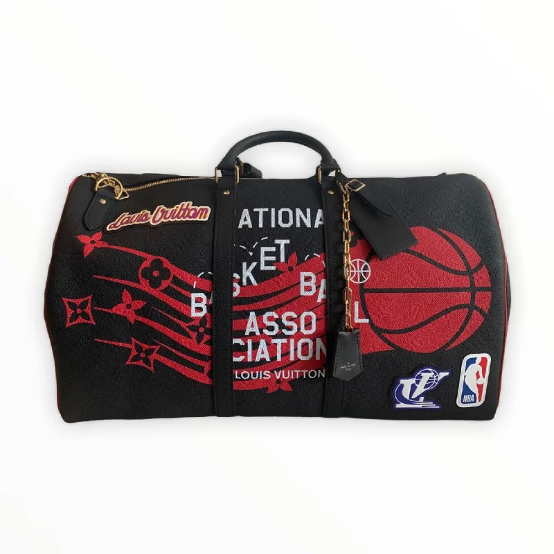 Louis Vuitton handbags with a metal - framed clasp for durabilityLouis Vuitton X NBA Black 50 Keepall