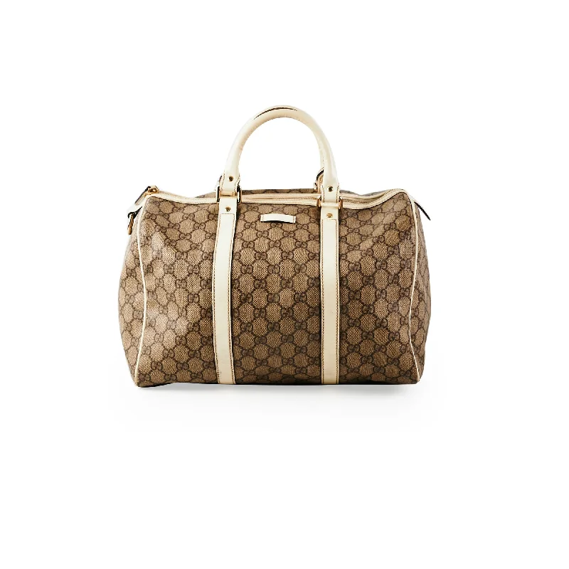 Women Gucci bags with a front - flap pocket for quick - access itemsGucci Boston Bowling supreme Canvas Bag