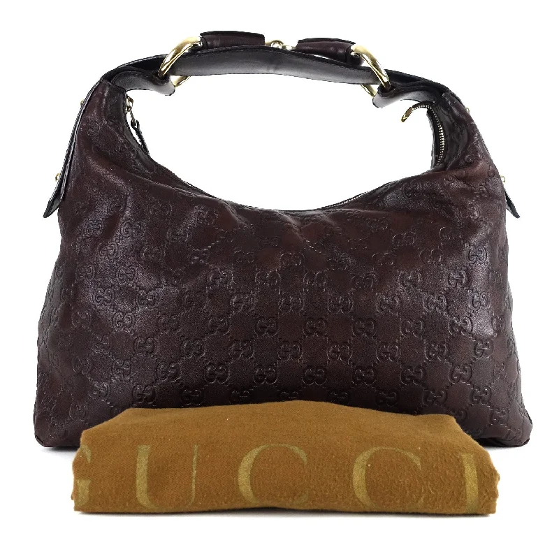 Ladies Gucci Dionysus bags with a chain - link shoulder strapMonogram Leather Horsebit Hobo Bag