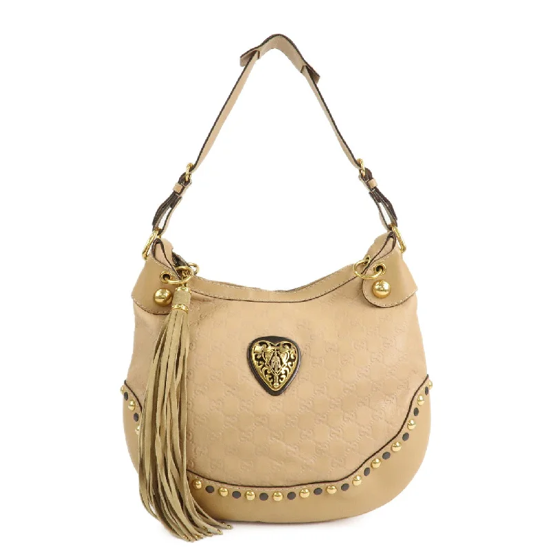 Gucci backpacks for women with a multi - pocket designGUCCI Guccissima Leather Shoulder Bag Hand Bag Beige 211965