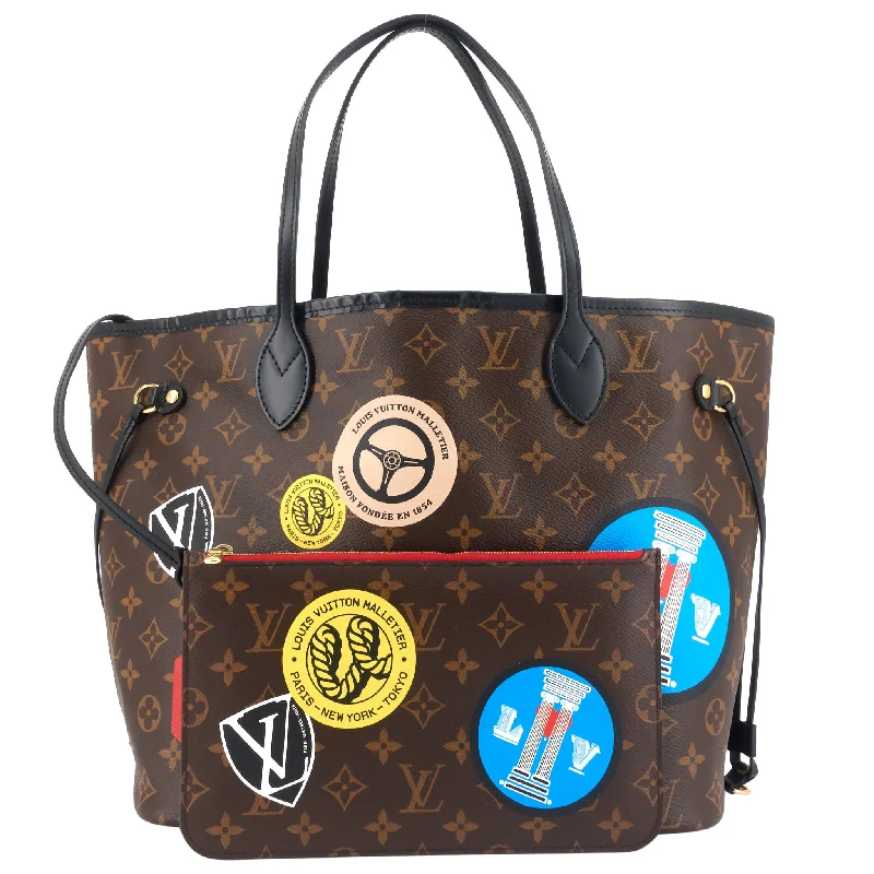 Louis Vuitton Twist bags with the iconic LV - turnlock closureNeverfull MM World Tour Monogram Canvas Bag with Pouch