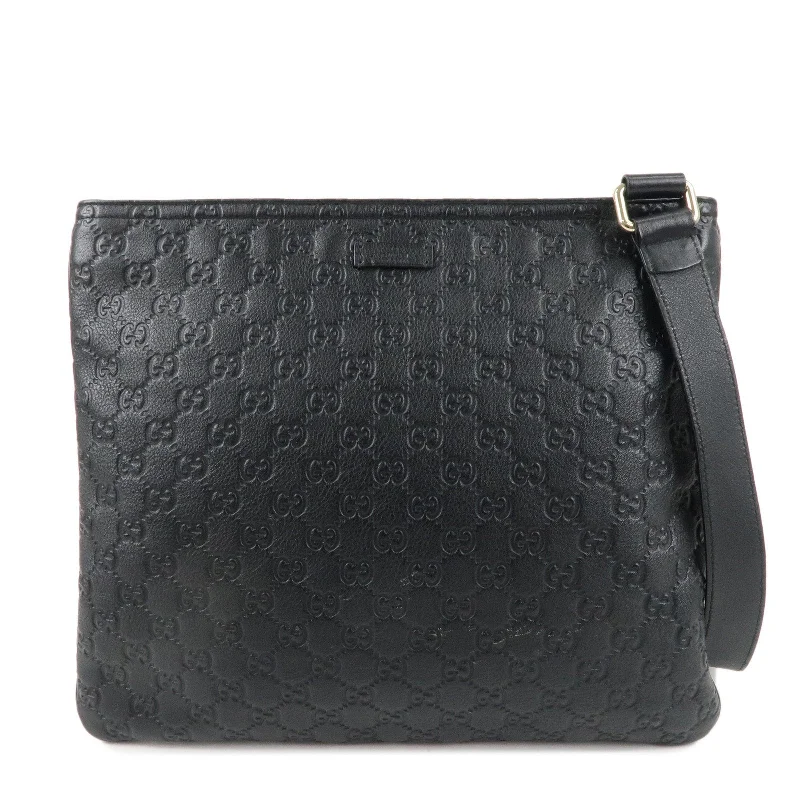 Women Gucci bags with interlocking G hardware for a classic lookGUCCI Guccissima Leather Shoulder Bag Black 201446