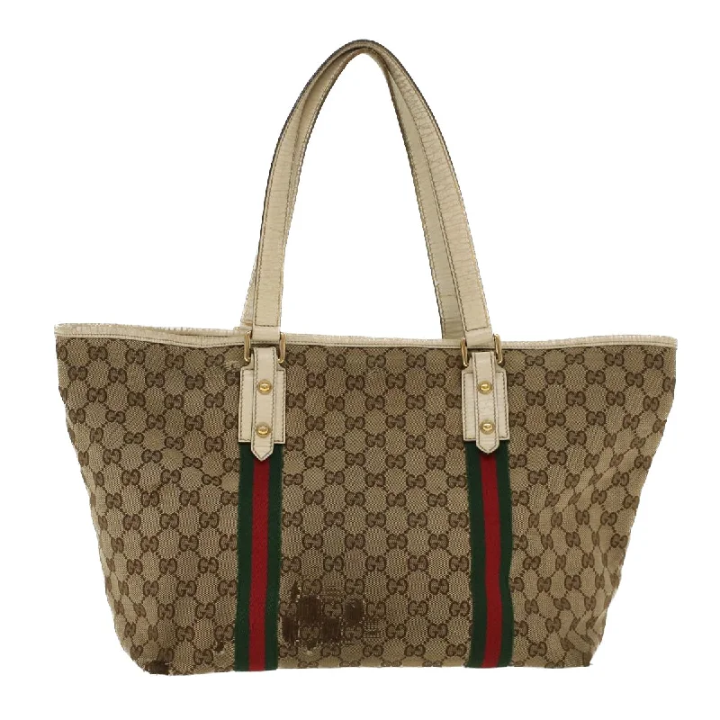 Gucci Marmont bags for women with a contrast - colored interiorGUCCI GG Canvas Web Sherry Line Shoulder Bag Beige Red Green 139260  47709