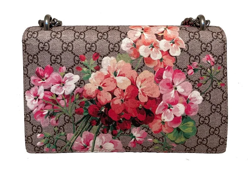 Ladies Gucci Dionysus bags with a chain - link shoulder strapGucci Dionysus small GG Blooms shoulder bag