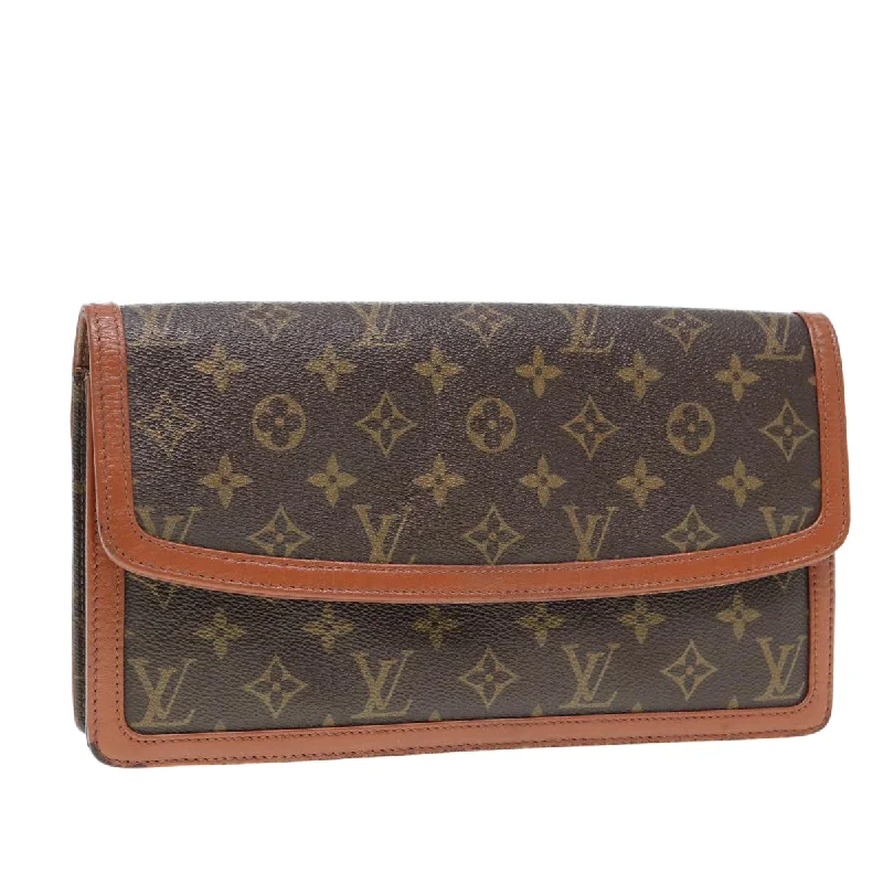 Ladies Louis Vuitton shoulder bags with a wide - width strap for comfortLOUIS VUITTON Monogram Pochette Dam GM Clutch Bag M51810 LV Auth 84497