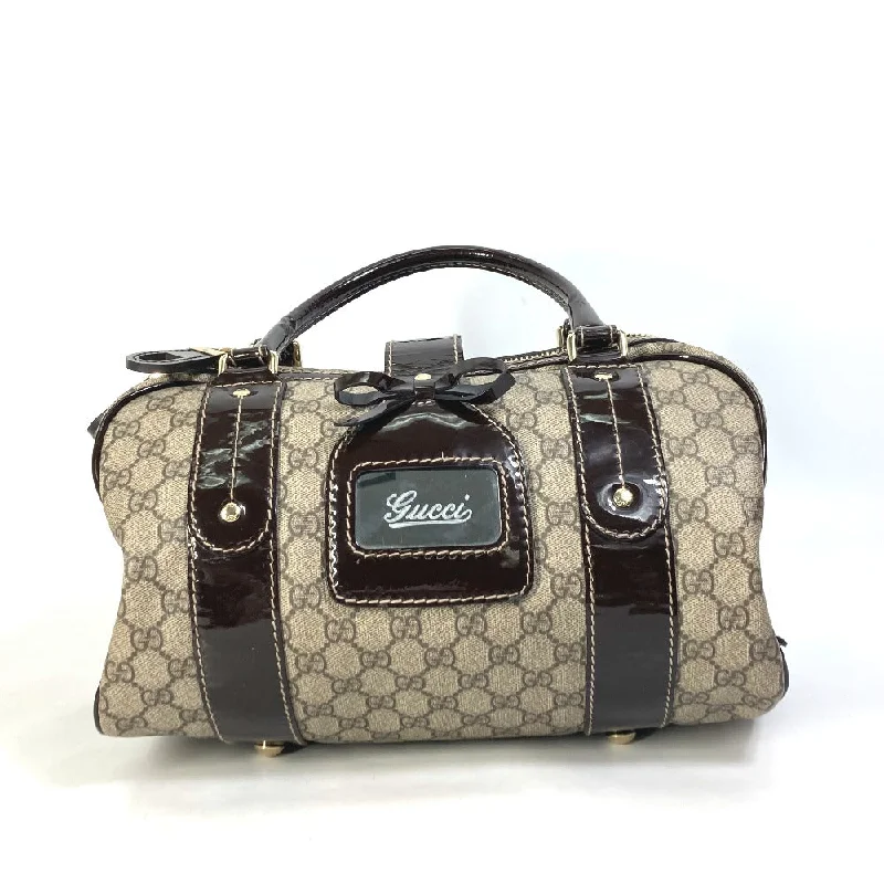 Gucci backpacks for women with a hidden back pocketGUCCI Boston Duffel bag 203516 GG Supreme Canvas beige Handbag GG ribbon plate Women Secondhand