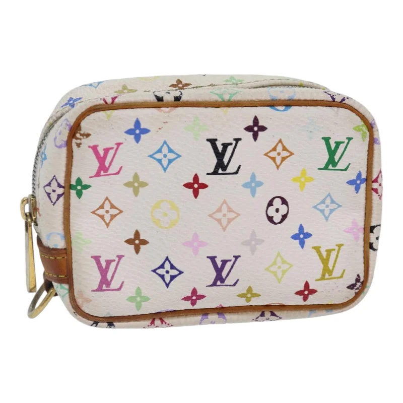 Louis Vuitton bags with a detachable mobile phone holder for convenienceLOUIS VUITTON Monogram Multicolor Trousse Wapity Pouch White M58033 Auth 84344