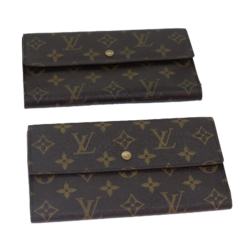 Louis Vuitton Twist bags with a snakeskin - effect panel for a bold lookLOUIS VUITTON Monogram Portefeuille International Wallet 2Set LV Auth 84348