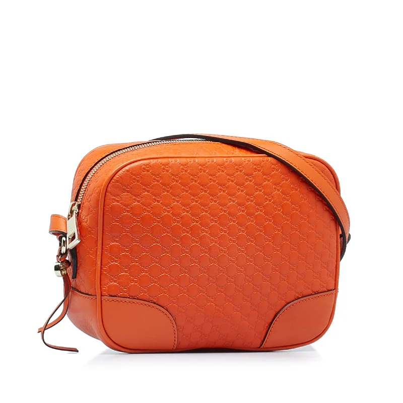 Women Gucci Sylvie bags with a monogram - embossed leatherGucci Bree Orange MicroGuccisima Embossed Leather