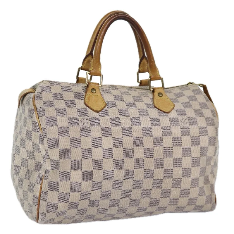 Ladies Louis Vuitton shoulder bags with a tassel decoration for charmLOUIS VUITTON Damier Azur Speedy 30 Hand Bag N41533 LV Auth 86860