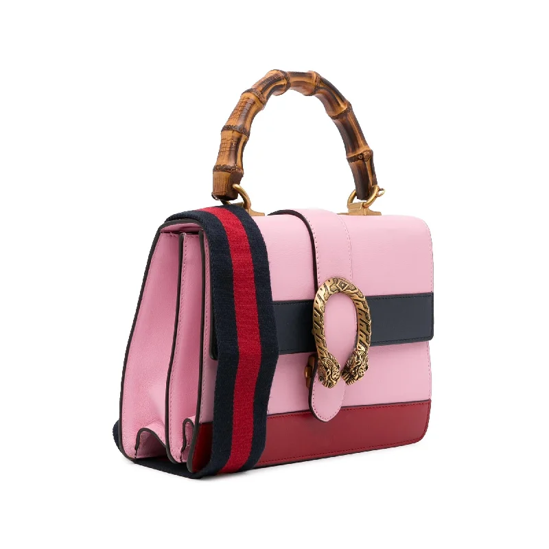 Gucci Marmont bags for women with a contrast - colored interiorGucci Bamboo Dionysus Web Satchel (MxKNUM)