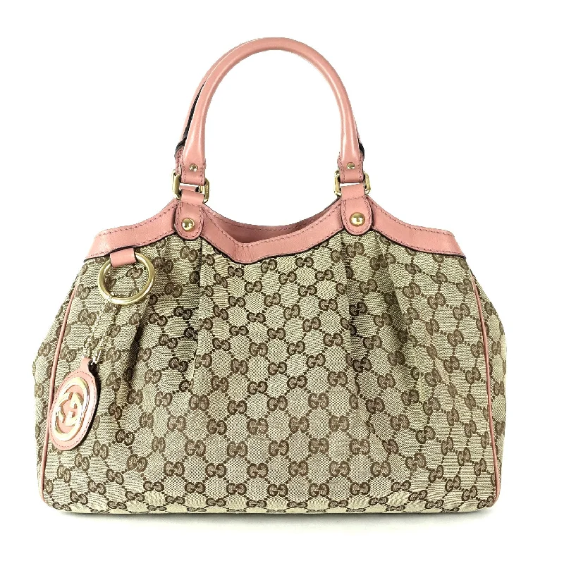 Ladies Gucci shoulder bags with a tassel decorationSukey Monogram Canvas Medium Tote Bag