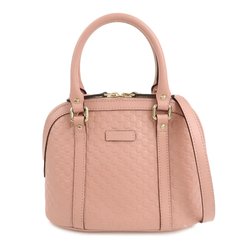 Women Gucci Sylvie bags with a detachable ribbon detailGUCCI Micro Guccissima Leather 2Way Shoulder Hand Bag Pink 449654