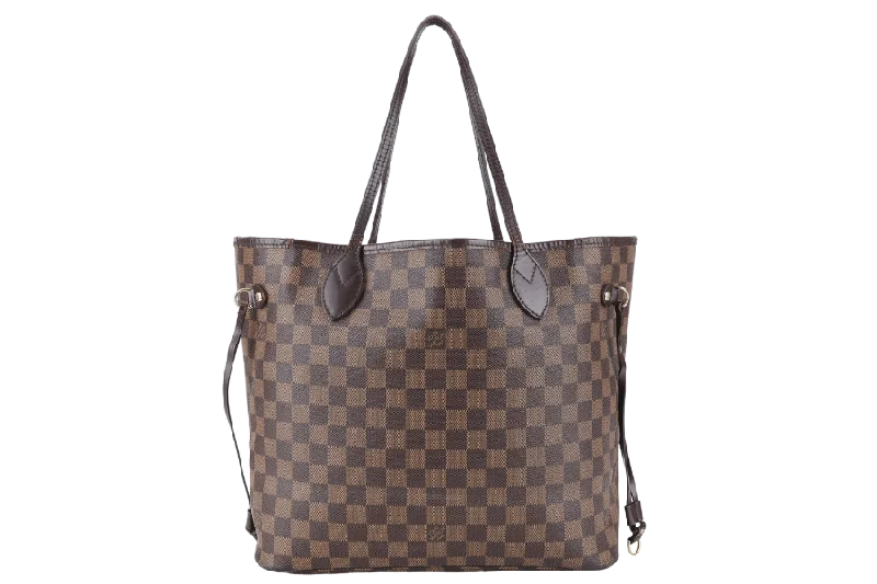 Louis Vuitton crossbody bags with adjustable shoulder straps for comfortLOUIS VUITTON NEVERFULL MM (N40600) DAMIER EBENE CANVAS GOLD HARDWARE NO DUST COVER