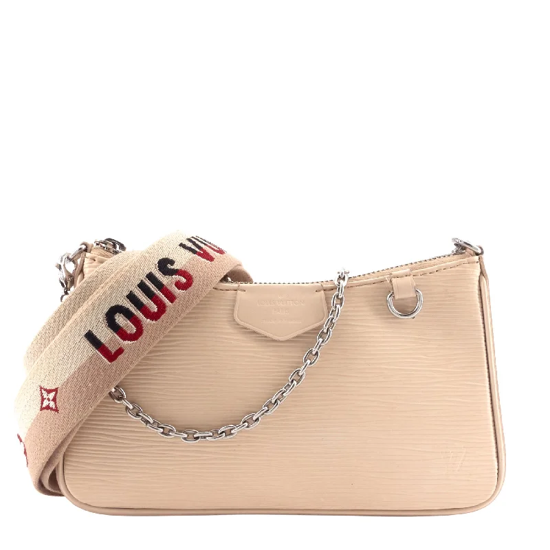 Ladies Louis Vuitton shoulder bags with a magnetic - closure flap for easeEasy Pouch On Strap Quartz Epi Leather Bag