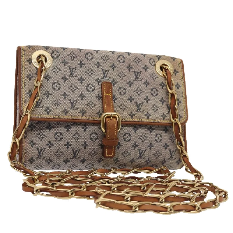 Louis Vuitton bags with a detachable mirror inside for on - the - go touch - upsLOUIS VUITTON Monogram Mini Camille Chain Shoulder Bag Blue M92002 LV Auth 87413