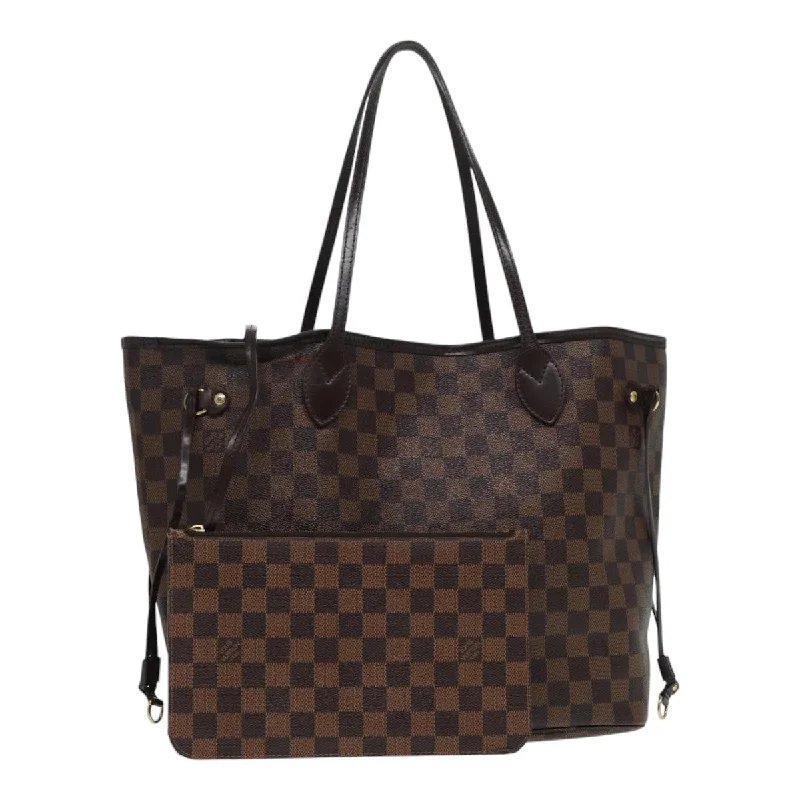 Louis Vuitton bags with a detachable mirror inside for on - the - go touch - upsLOUIS VUITTON Damier Ebene Neverfull MM Tote Bag N51105 LV Auth 87567