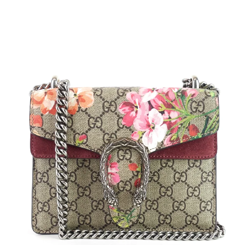 Women Gucci Sylvie bags with a leather - wrapped handleDionysus Supreme Monogram Canvas Floral Print Mini Bag