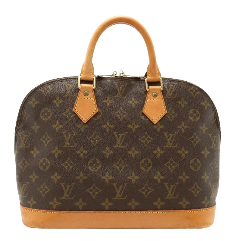 Louis Vuitton bags with a chain - link trim and a leather body for a modern edgeLOUIS VUITTON Alma Handbag