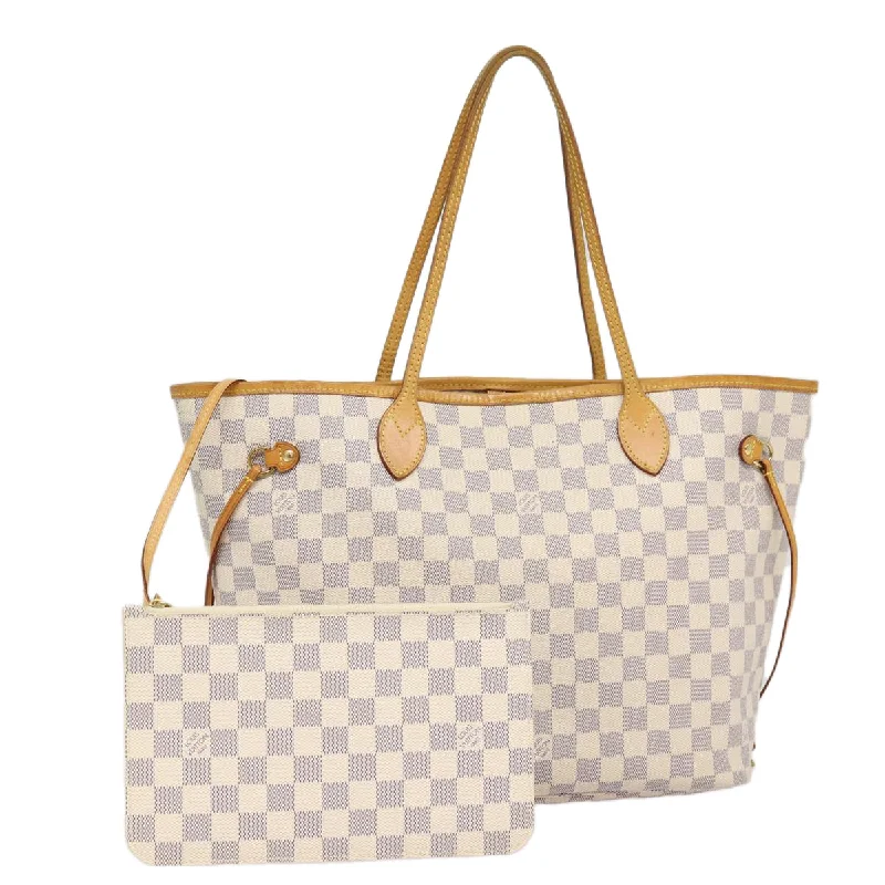 Louis Vuitton Alma bags with a leather - wrapped handle for a luxurious feelLOUIS VUITTON Damier Azur Neverfull MM Tote Bag N41605 LV Auth 86660