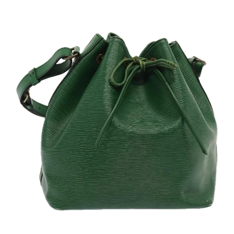 Ladies Louis Vuitton Petite Malle bags with a star - shaped charm for cutenessLOUIS VUITTON Epi Petit Noe Shoulder Bag Green M44102 LV Auth 86849