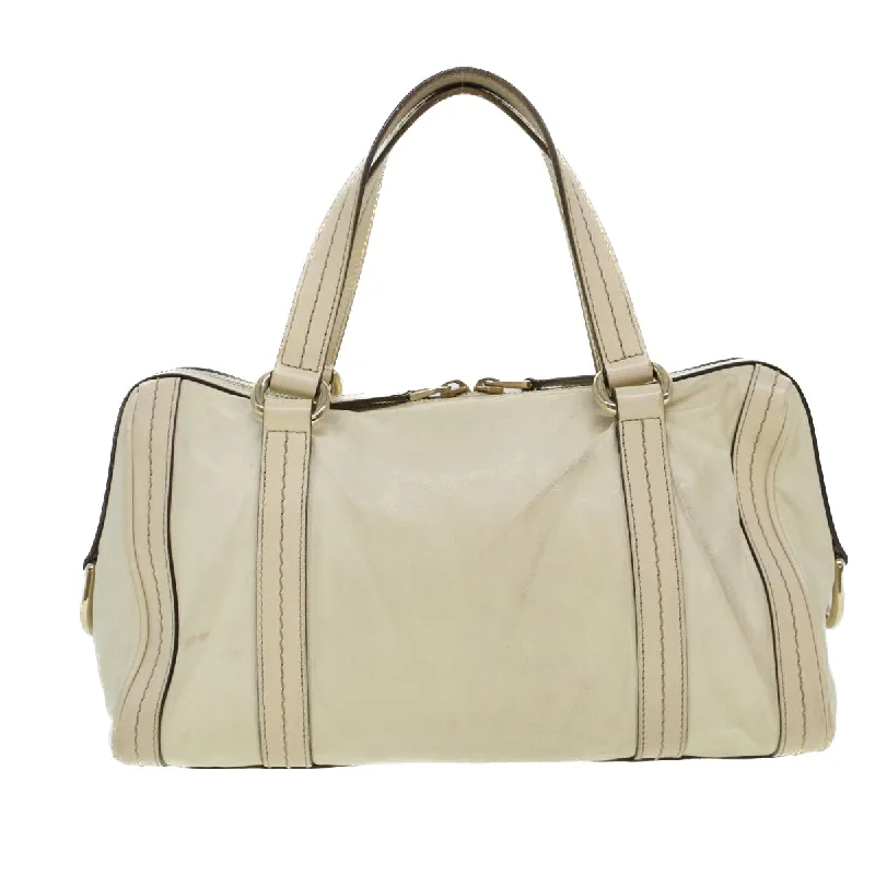 Ladies Gucci shoulder bags with a tassel decorationGucci Boston Bag Leather White 181487  yb122