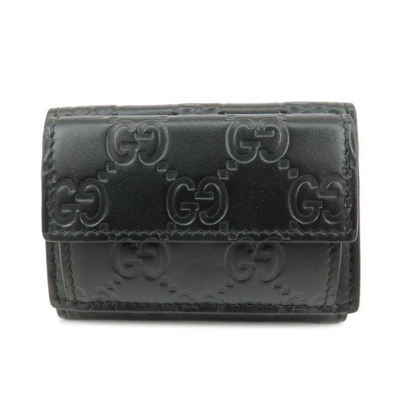 Women Gucci Sylvie bags with a monogram - embossed leatherGUCCI Guccissima Leather Compact Wallet Black 547070 Black