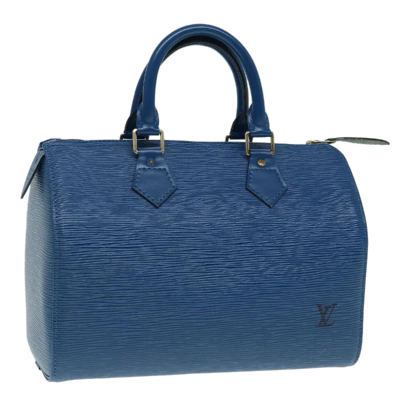 Louis Vuitton backpacks with a padded back panel for comfort during long - wearLOUIS VUITTON Epi Speedy 25 Hand Bag Toledo Blue M43015 LV Auth 82060A