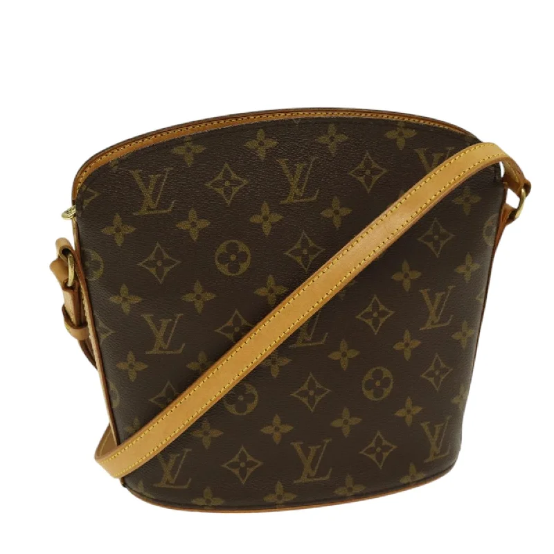 Ladies Louis Vuitton shoulder bags with a wide - width strap for comfortLOUIS VUITTON Monogram Drouot Shoulder Shoulder Bag M51290 LV Auth ki4779