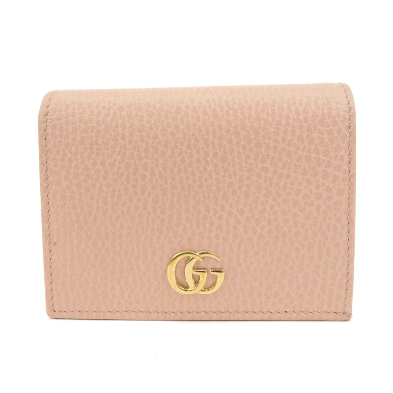 Gucci Marmont bags for women with quilted leather exteriorsGUCCI Marmont Leather Bi-fold Wallet Card Coin Case Pink 456126