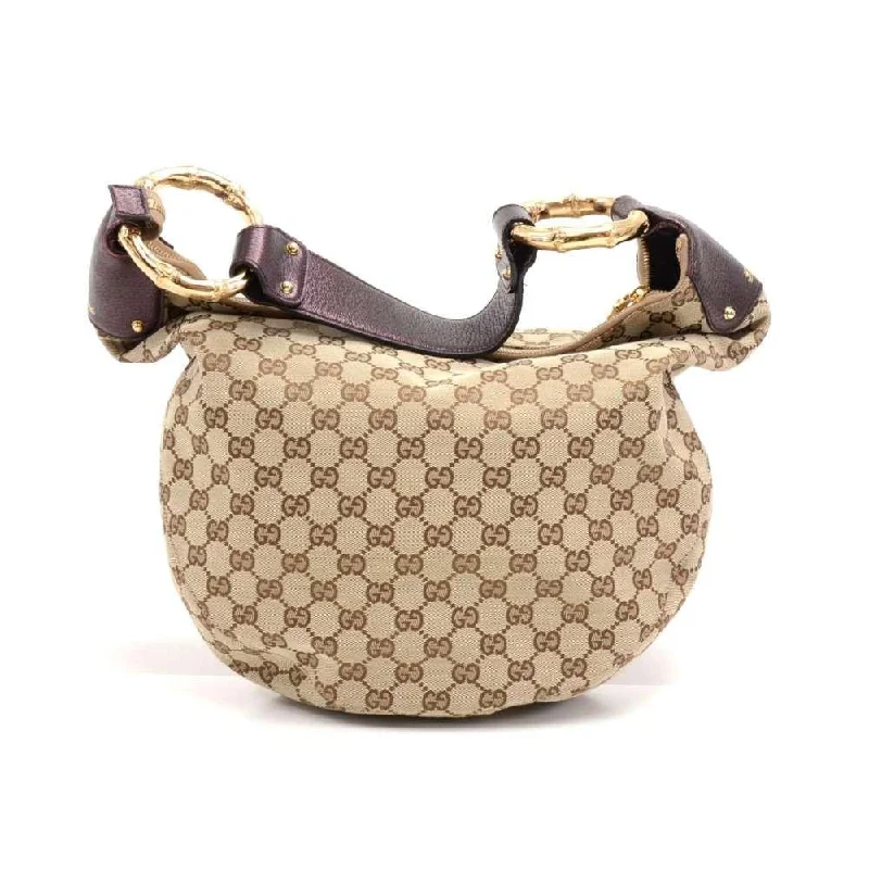 Gucci tote bags for women with a double - handle designSupreme Monogram Canvas Metal Bamboo Bag