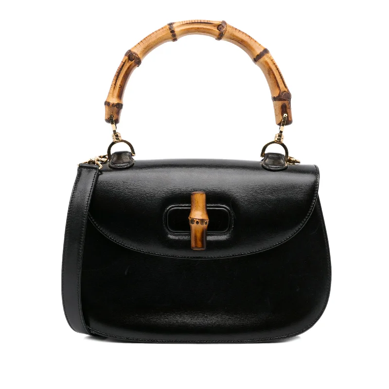 Gucci backpacks for women with a multi - pocket designGucci Bamboo Night Black Leather