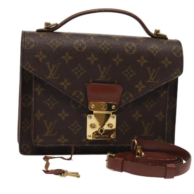 Louis Vuitton backpacks with a padded back panel for comfort during long - wearLOUIS VUITTON Monogram Monceau 26 Shoulder Bag M51187 LV Auth 86786